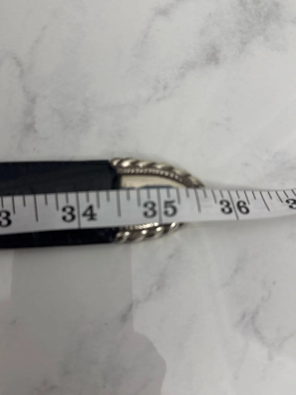 Brighton Black Croc-Embossed Leather Belt with Two-Tone Buckle